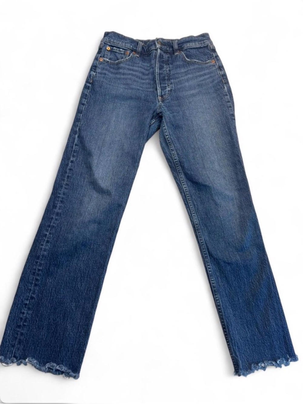 GAP Cheeky Straight High Rise Denim - Medium Blue